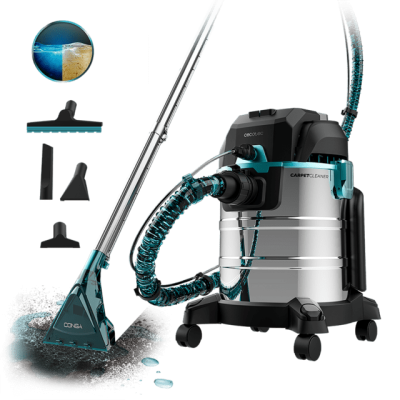 aspirador de carpetes Cecotec metálico com acessórios