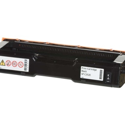 Cartucho de impressão preto SP C252E com tampa laranja