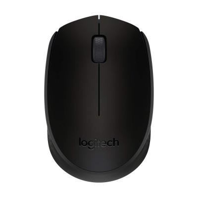 Rato wireless preto com logo Logitech