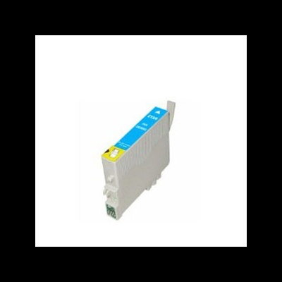 Cartucho de tinta azul para impressora com etiqueta azul e branca