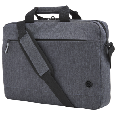 Mala para portátil HP cinzenta com alça e bolso exterior