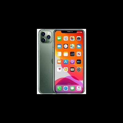 Smartphone verde com ecrã colorido e três câmaras traseiras