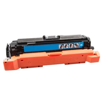 Cartucho de toner preto para impressora com protecção laranja e etiqueta azul com instruções
