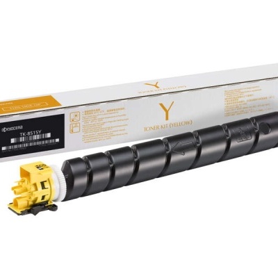 Kit de toner amarelo Kyocera TK-8515Y com embalagem e toner preto e amarelo