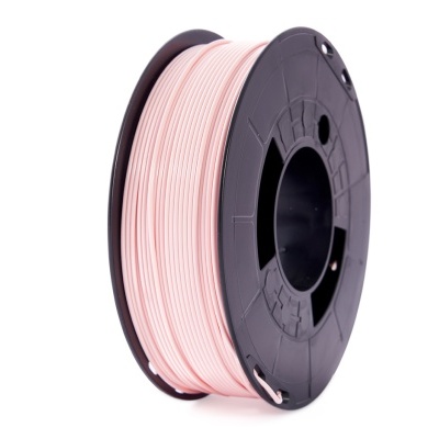 Rolo de filamento para impressora 3D rosa claro em carretel preto