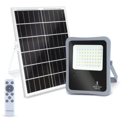 painel solar, luz LED e comando à distância para iluminação solar