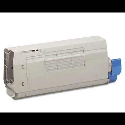 Tonner branco e azul para impressora com grades de ventilação