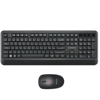 Conjunto teclado e rato preto sem fios AZERTY UNYKA