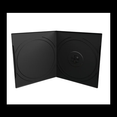Estojo duplo preto para CD/DVD aberto