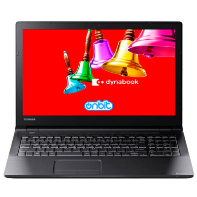 Computador portátil Toshiba dynabook com ecrã vermelho e sinos coloridos