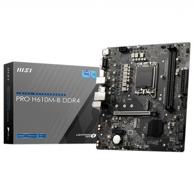 Placa-mãe MSI PRO H610M-B DDR4 com caixa cinza