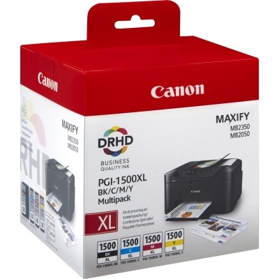 Caixa de tinta para impressora Canon MAXIFY MB2350 MB2050 com multipack PGI-1500XL