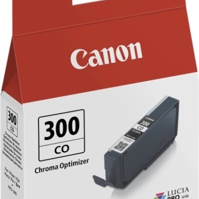 Cartucho de tinta Canon 300 CO Chroma Optimizer em embalagem vermelha e branca
