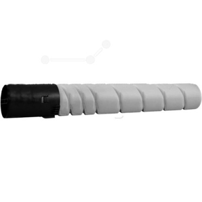 Cartucho de toner preto e branco com corpo branco e extremidade preta