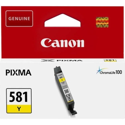Embalagem da Canon para tinteiro amarelo modelo 581