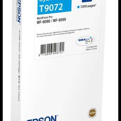 Embalagem branca de tinta Epson T9072 cyan para impressora