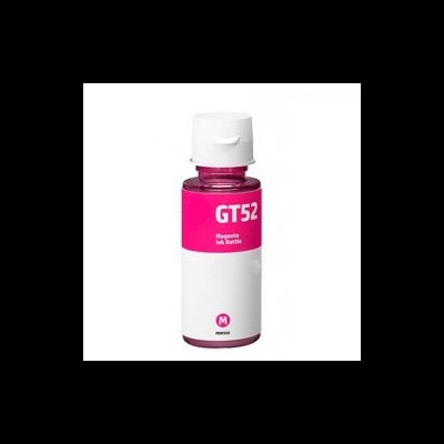 Frasco de tinta GT52 magenta com rótulo rosa e tampa branca