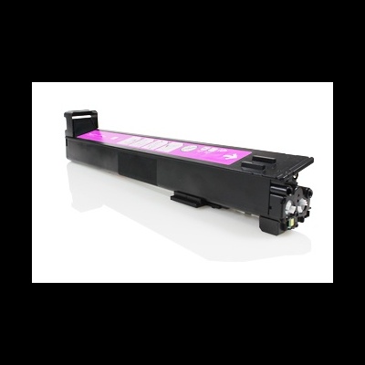 Tinteiro de impressora preto com etiqueta rosa