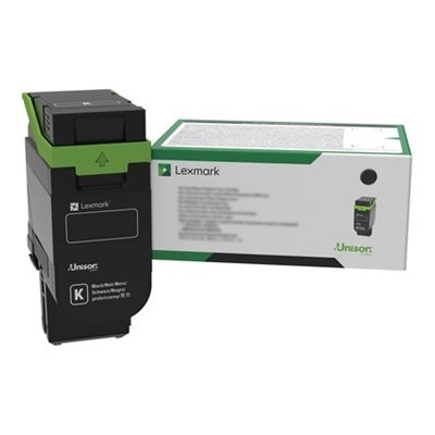 Cartucho de tinta preto Lexmark com embalagem branca e verde