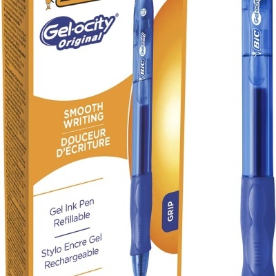 Embalagem de 12 esferográficas BIC Gel-ocity Original azul