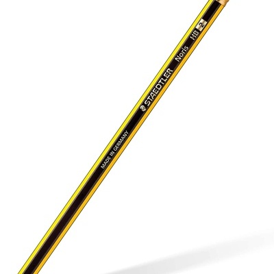 Lápis Staedtler Noris HB 2 com borracha vermelha.