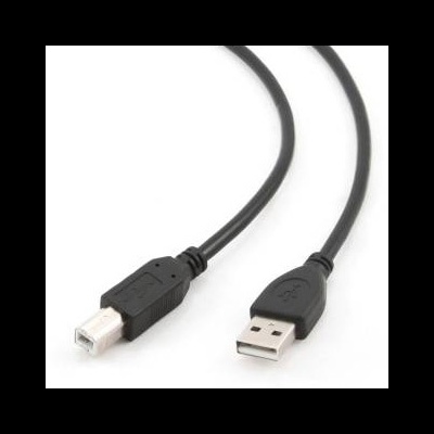 Cabo USB preto com conetores A e B