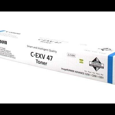 Embalagem de toner Canon C-EXV 47 branca e azul
