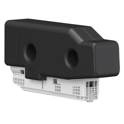 Componente eletrônico preto e branco isolado