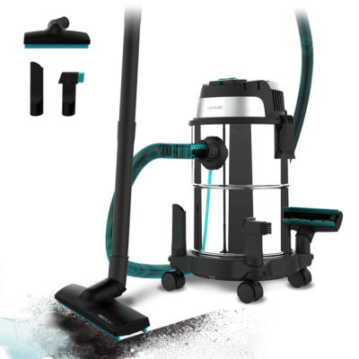 Aspirador de pó e água Cecotec em aço inoxidável com bocais e mangueira