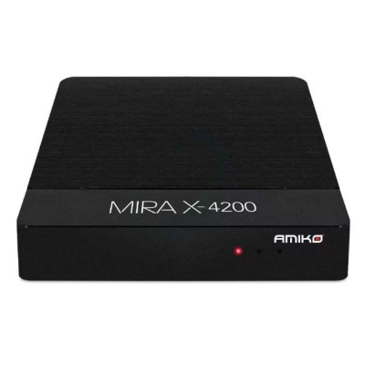 Receptor digital preto MIRA X-4200 da AMIKO com luz indicadora vermelha