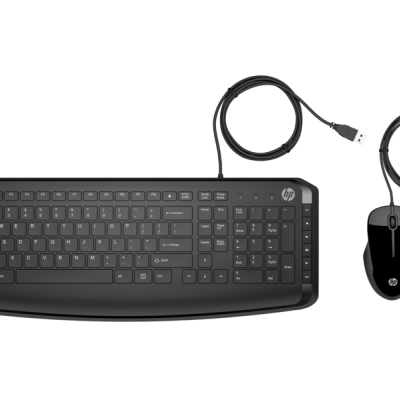 Conjunto teclado e rato preto USB da HP