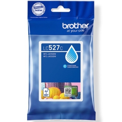 Embalagem azul de tinta original Brother LC527C para impressoras