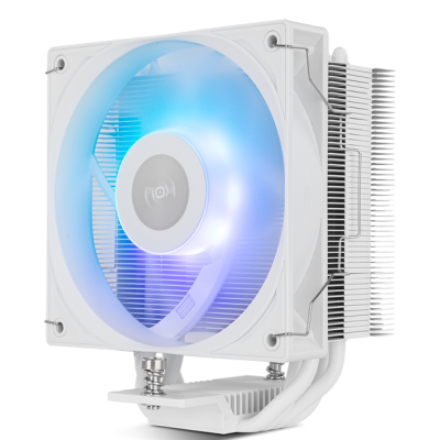 Cooler de computador com ventoinha LED azul e dissipador de calor branco
