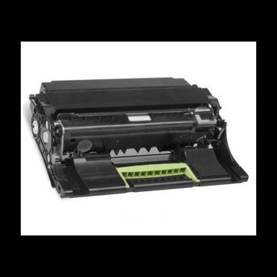 Cilindro de impressora preto com detalhe verde em fundo branco