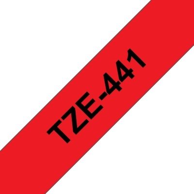 Fita vermelha com texto preto TZE-441
