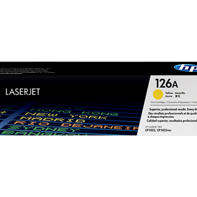 Embalagem de cartucho de toner HP LaserJet 126A amarela