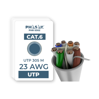 Cabo de rede PHASAK CAT.6 UTP 305 metros calibre 23 AWG