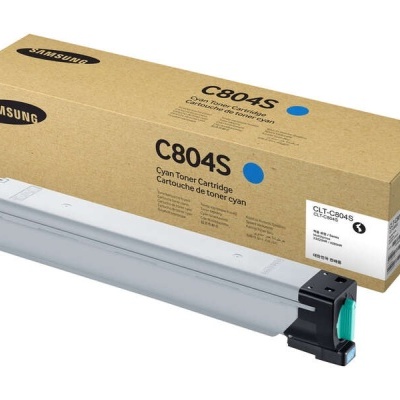 Cartucho toner Samsung C804S cyan com caixa castanha e texto preto
