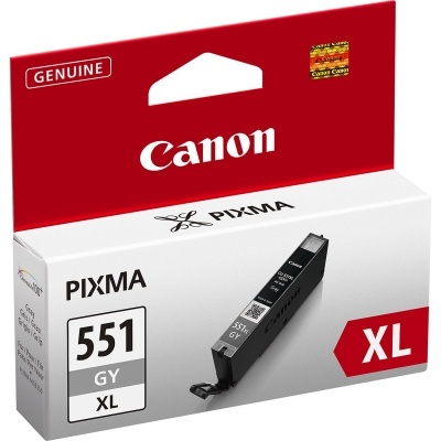 Cartucho de tinta Canon PIXMA 551 GY XL cinza na embalagem
