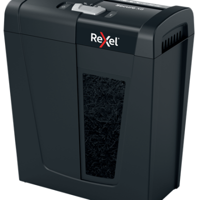 Trituradora de papel preta Rexel com visor transparente