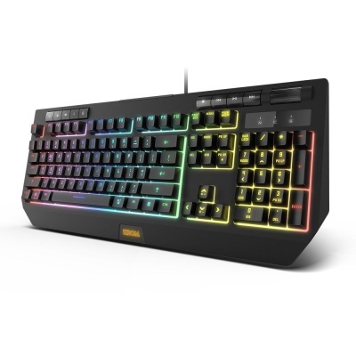 Teclado preto RGB com teclado numérico e teclas multimédia KROM