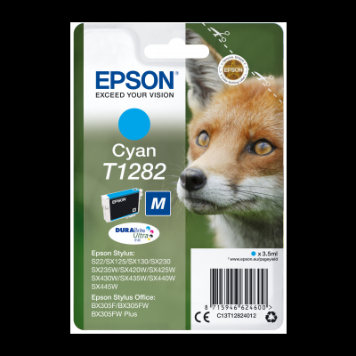 Tinteiro Epson Cyan T1282 com imagem de raposa