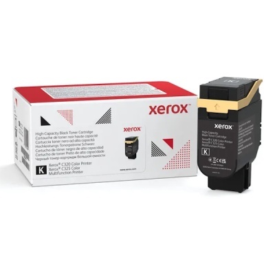 Cartucho de toner preto Xerox para impressora com embalagem branca e vermelha