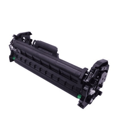 Peça preta de impressora com pega e componentes mecânicos