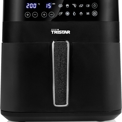 Frigideira elétrica Tristar preta com visor digital e painel de controlo tátil