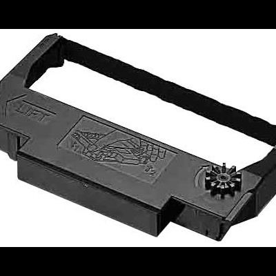 Fita de impressora preta com estrutura plástica retangular