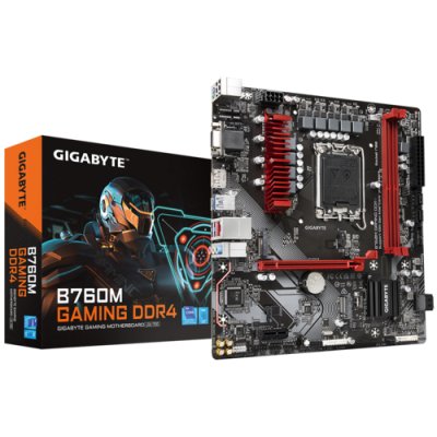Placa-mãe Gigabyte B760M Gaming DDR4 com caixa ilustrada