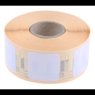 Rolo de etiquetas adesivas brancas retangulares