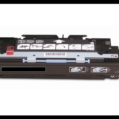 Cartucho de toner preto para impressora com etiquetas e códigos de barras