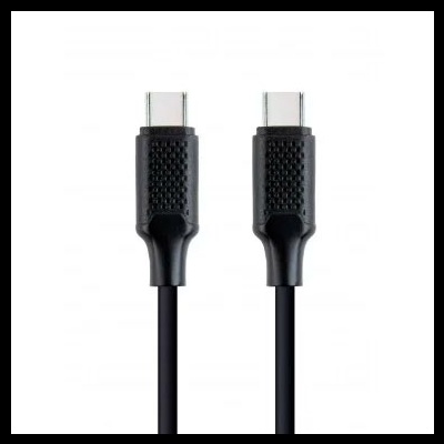 Cabo USB-C preto com conectores metálicos